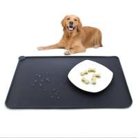 Fits Placing Dog Bowl Non-Stick Food Pad Water Cushion Waterproof Raised Edge Anti-Slip Silicone Dog Cat Pad Pet Dog Food Mat